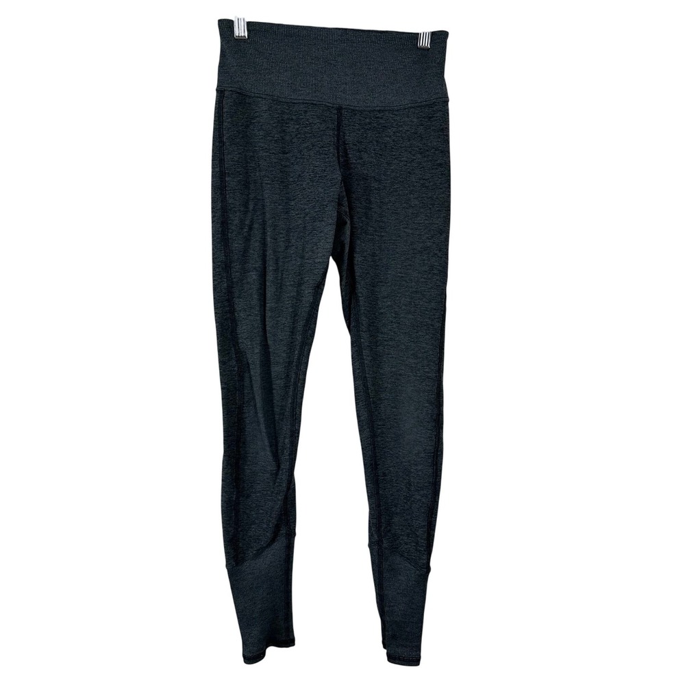 Alo Yoga High-Waist Alosoft Heathered Ribbed Leggings Charcoal Grey Size XS